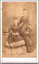 CDV Circa 1870s Ayliffe Gorgeous Ladies In Dress Surbiton UK