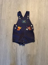 Disney Vintage Y2K Baby Toddler 18 M Winnie The Pooh Short Overalls Fishing 90s