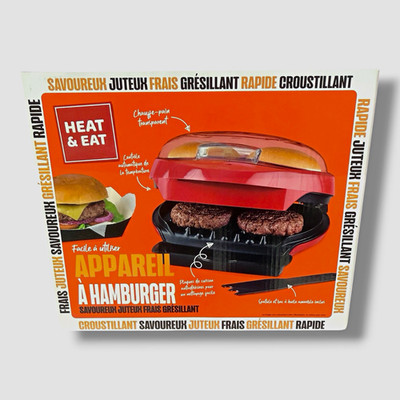 HEAT & EAT  Appareil à hamburger Maker Kontaktgrill Rot/Schwarz mit Spatel
