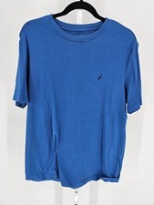 Nautica Sleepwear Mens Sz M Short Sleeve Crew Neck T Shirt Solid Blue