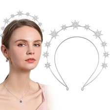 Halo Crown Stars Rhinestone Crown Headbands Goddess Headpiece Crystal Halo Headb