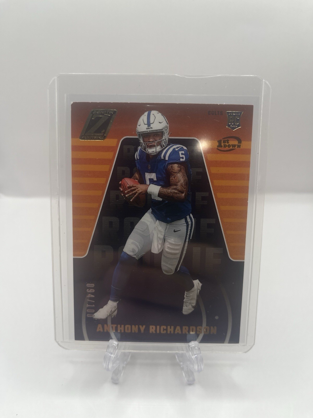 2023 Panini Zenith Anthony Richardson /100 1st Down RC Rookie #102 Colts