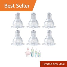 XUNICUTE Level 2 Narrow Bottle Nipples 6 Pack