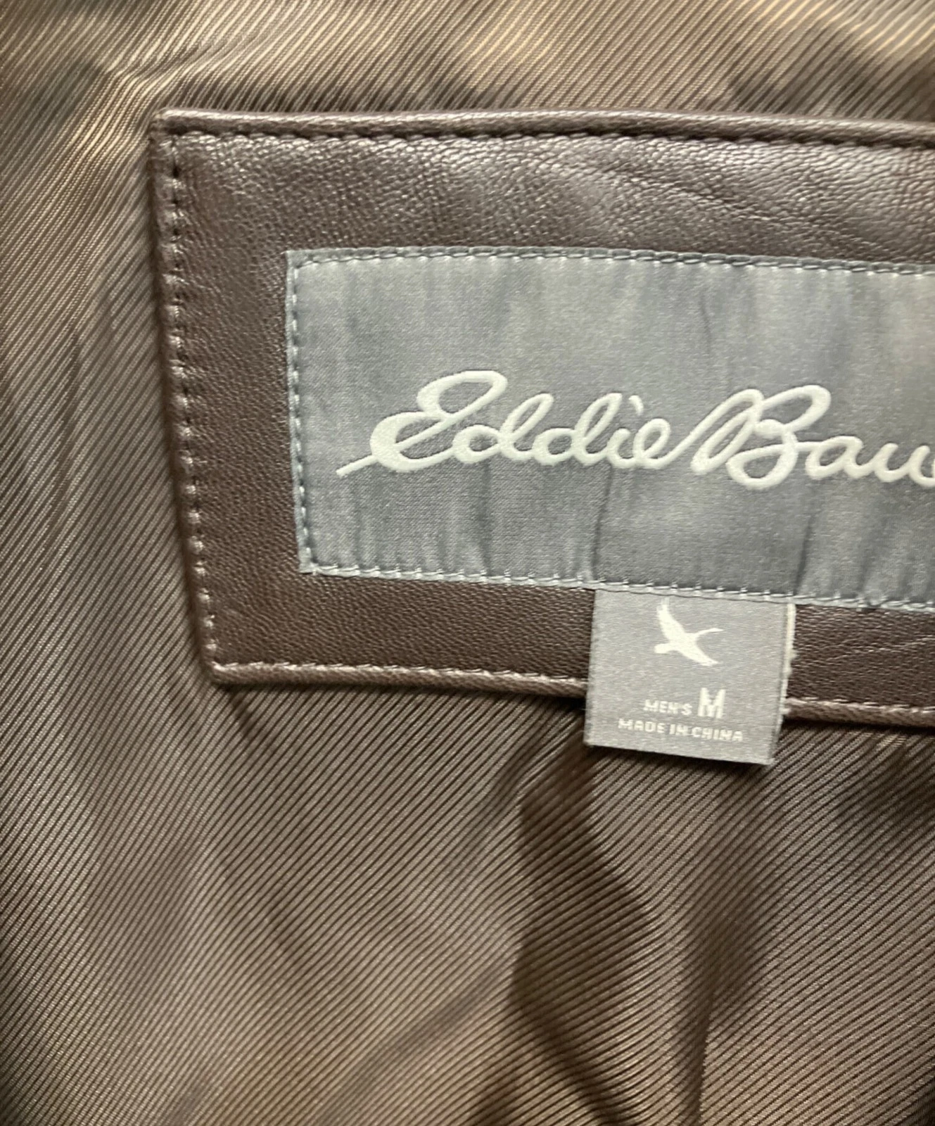 Eddie Bauer Lamb Leather Jacket Men's Size M Brown - product detail image 3