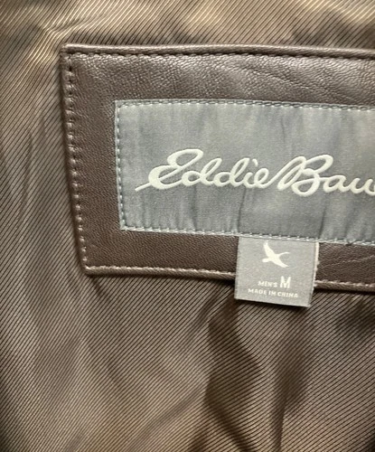 Eddie Bauer Lamb Leather Jacket Men's Size M Brown image 3