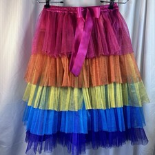Just Pretend Layered Rainbow Tutu Skirt Ruffle Petticoat Kids One Size Fits Most
