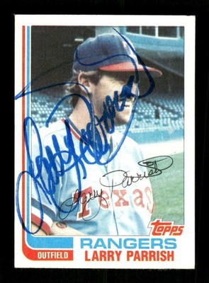 1982 Topps Traded #86T Larry Parrish signed autograph  clean blue sharpie EAA1 B