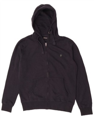 French Connection Herren Zip Hoodie Pullover Medium Navy Blau Baumwolle CO07