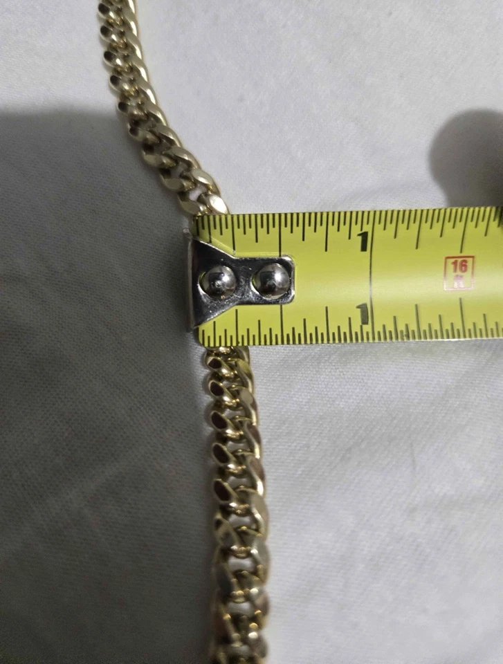 Cadena de eslabones Miami Cuban 10k 24 pulgadas broche de langosta 7 mm Foto 2 de 4