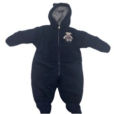 Vintage 90s OshKosh B  gosh 6/9m Baby Fleece Teddy Bear Bunting Footed Coverall