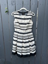 Marciano By Guess Fit And Flare Mini Dress Beige Black Stripe Size 6