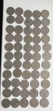 55 x Two Shilling Coins 1947 to 1967 Circulated Good Condition Job Lot Bundle