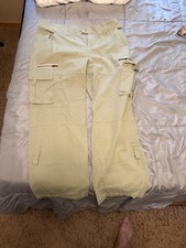 Women  s Tan Cargo Active Wear Pants Hiking Xl New