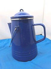 Speckled Blue Enamelware Metal Coffee Pot 8.5 inch Complete Camping Outdoors