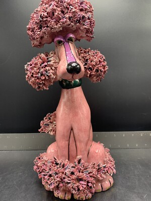 Vtg Lynda Corneille SWAK Pink Poodle Dog Sasha Porcelain Figure
