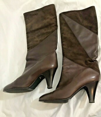 Vero Cuoio Brown Leather Tall Boots,  Size 7.5