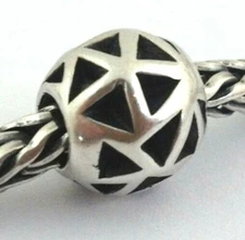 Authentic Trollbeads Triangles Sterling Silver Charm 11205