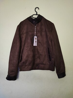 F Collections Lederjacke Herren neu dunkelbraun / Italiano Mode -  Größe M