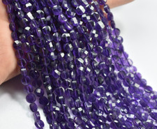 4.50mm Natural African Amethyst Faceted Coin Gemstone Beads 13 Inch 1 Strand
