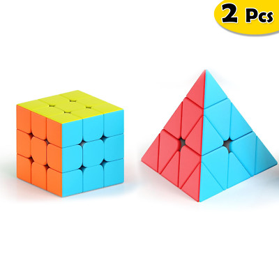 Speed Cube Set, Pyramide 3x3 Speed Cube Puzzle (ohne Aufkleber) Pyraminx