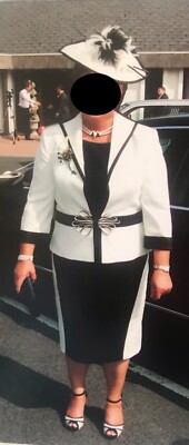 Veni Infantino schwarz & weiß Brautmutter Outfit Größe 18 