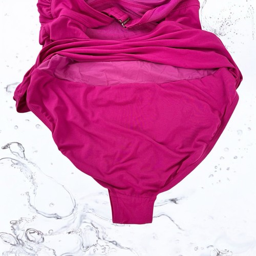 Costume da bagno donna Jantzen Classics pezzo unico taglia 12 reggiseno imbottito con ferretto fucsia - Foto 16 di 19