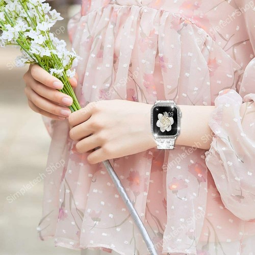 Women Diamond Jewelry Metal Strap For Apple Watch Band 38/40/41/42/44/45mm - Photo 4/14