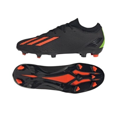 ADIDAS X SPEEDPORTAL.3 FG SOCCER CLEATS MENS SIZE 12 BLACK RED GREEN ID4922 Adidas X Speedportal.3 FG Black Solar Red Soccer Cleats  main image 2