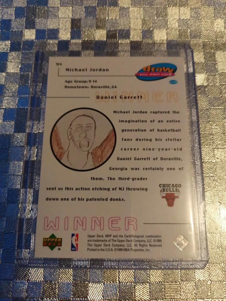 1999-00 Upper Deck MVP Draw Your Own Card Winner Michael Jordan #W4 HOF - Image 2 of 2