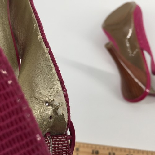 Kenneth Cole Reaction Hope Floats Peep Toe Slingback High Heels 8.5 Pink Leather - Picture 8 of 11