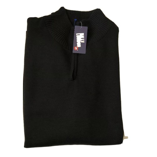 Billy London UK Mens 1/4 Zip Black 