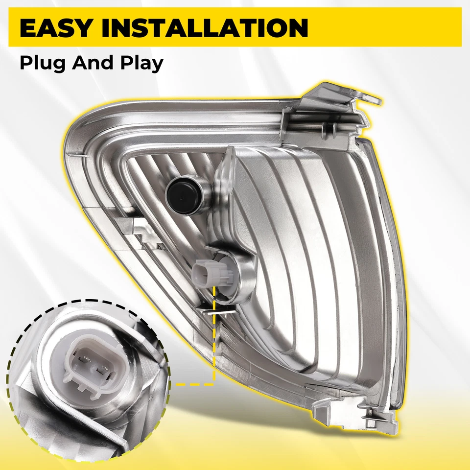 Luces de estacionamiento de esquina marcadoras laterales cromadas de 2 piezas para Toyota Tacoma 01-04 Foto 3 de 4