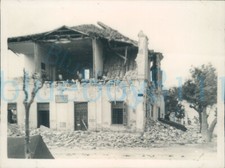 1928 Original Photo Corinth Earthquake Greece Collapsed Post Office 4x3