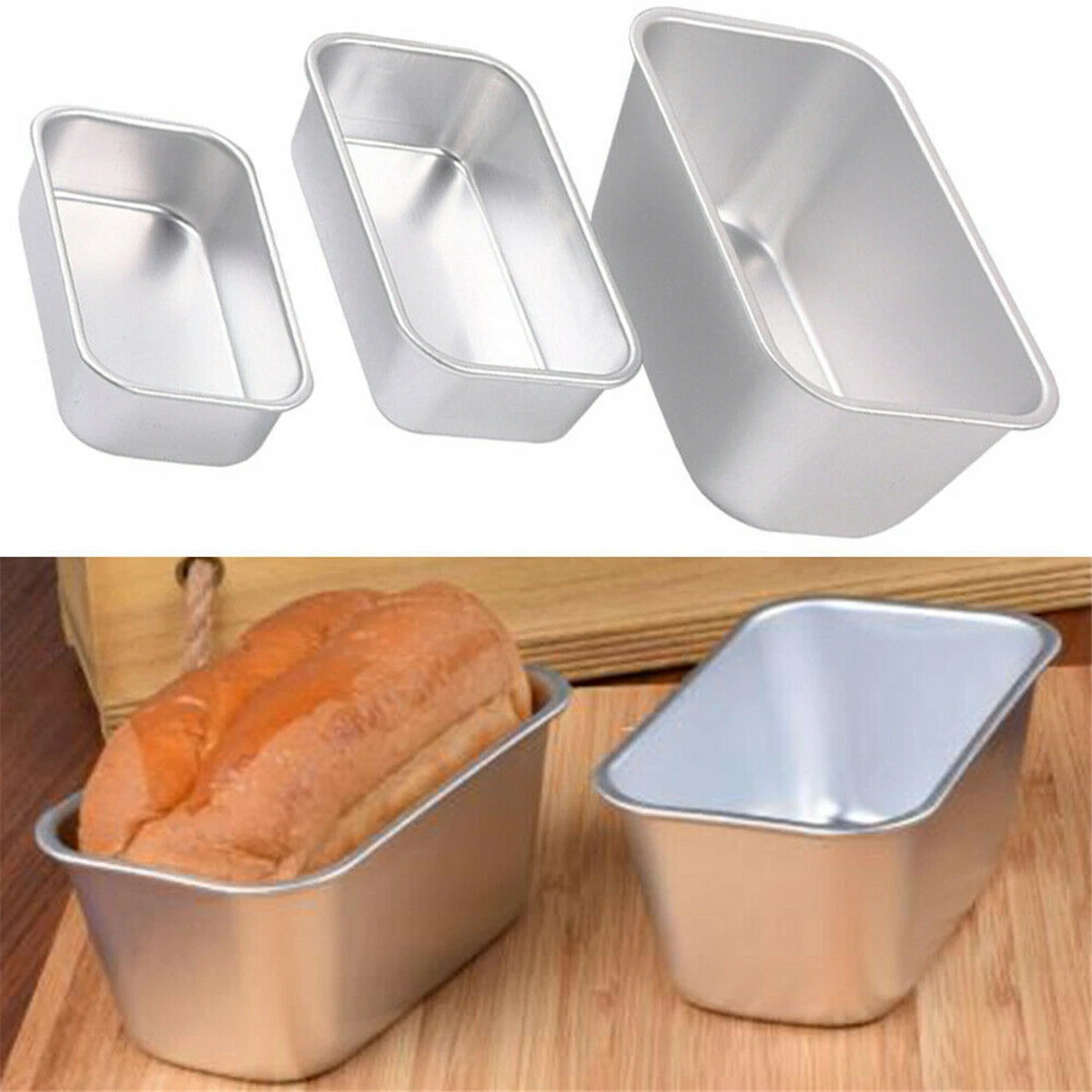 Aluminum Alloy Toast Box Bread Loaf Pan Baking Mold With Lid Non-stick Metal  Mold -6x6x6cm