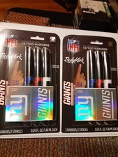 2 Packs Bic BodyMark Temporary Tattoo Markers Stencils NFL NY Giants Skin Safe