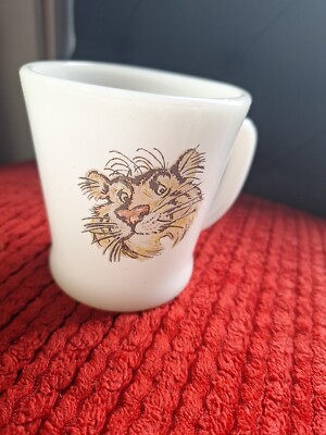 Fire King Oven Ware 27 White Milk Glass Esso Exxon Tiger Mug Cup Made In  USA | eBay