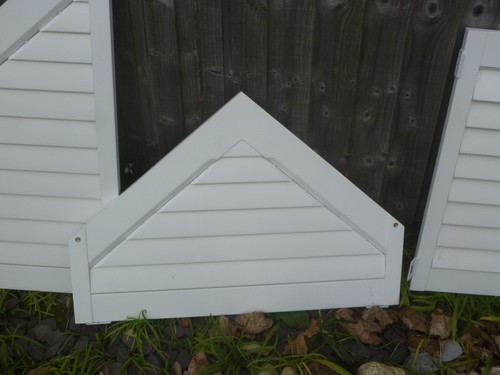 White gable end triangular upvc window & interior shutters W248 x H134cm Dorset - Picture 11 of 23