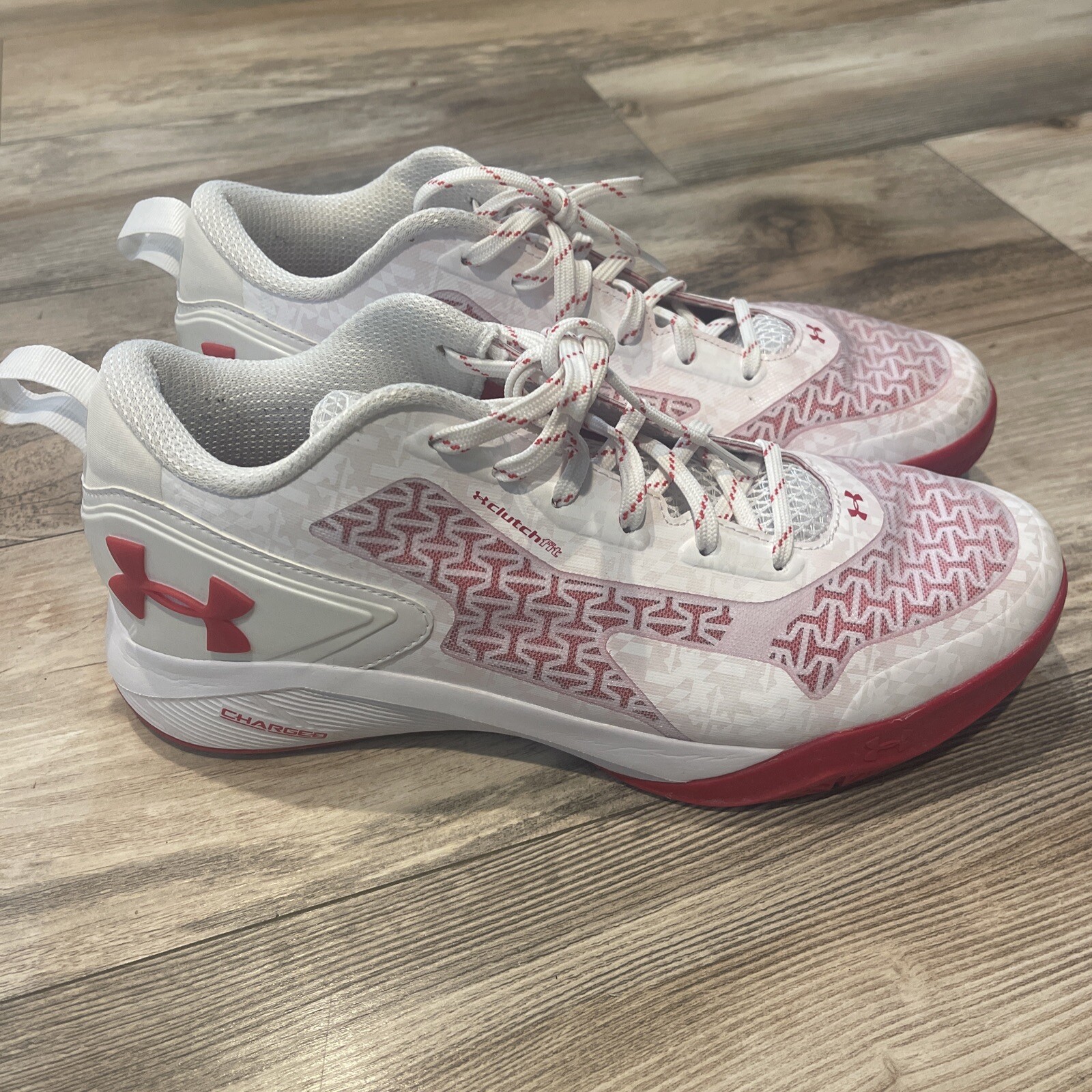 Under Armour Clutchfit Drive 2 Low Mens Basketball Shoes White Red Size 11.5