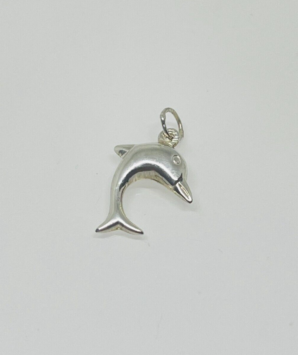 Gorgeous Sparkling Solid Dolphin Shape Pendant 92… - image 4