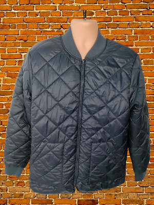 MENS RED HERRING UK LARGE NAVY BLUE ZIP QUILTED DIAMOND LIGHTWEIGHT JACKET COAT