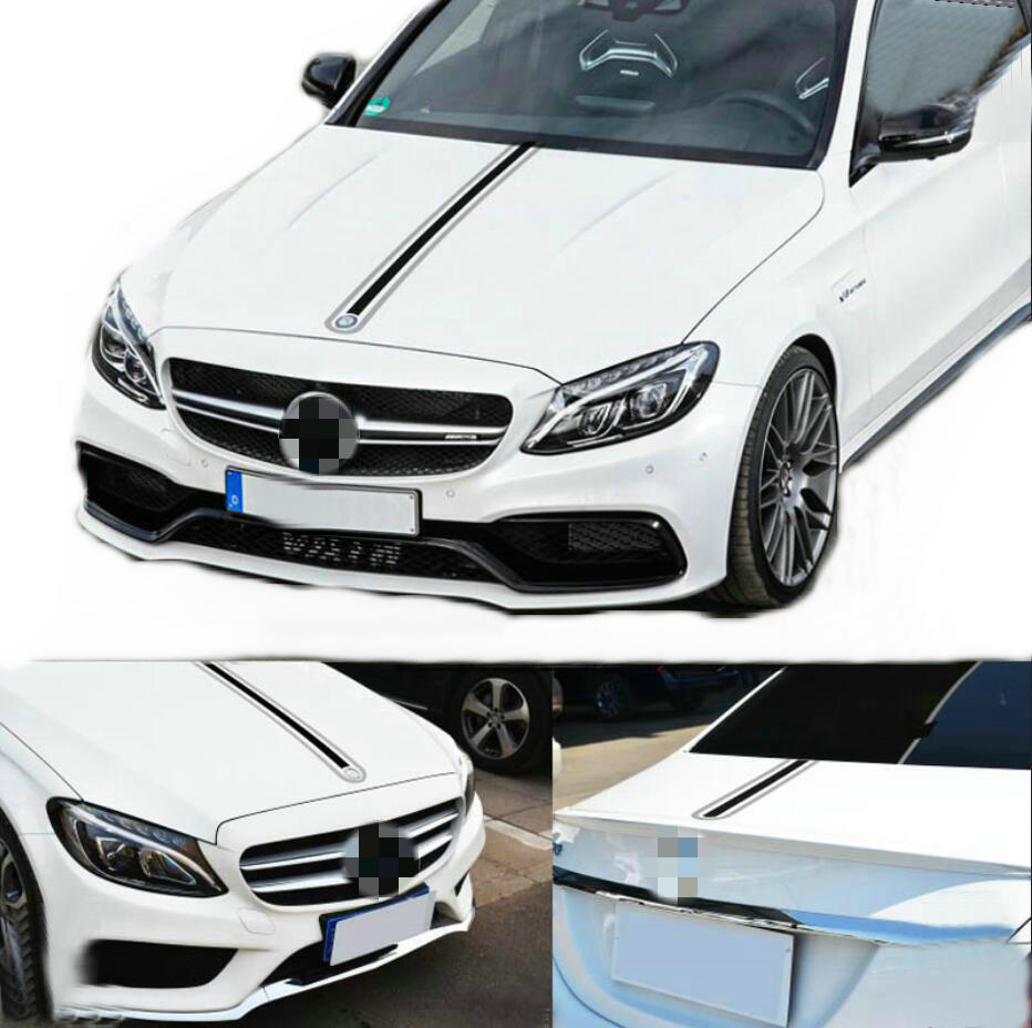 Hood and Rear Racing Stripe Car Sticker Kit for Mercedes Benz