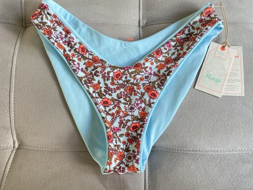 Maaji Women's Blue Multi Reversible Bikini Swim Bottoms Size L - Picture 7 of 8