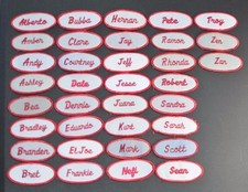 Red Name Tag Patch for Work Shirt Uniform Mechanic Cashier Salesman Contractor