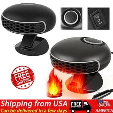 360° Rotary Portable 12V Car Heater & Defroster, 150W Fast Heating & Cooling Fan