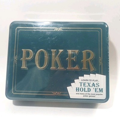 Professional Poker Texas Hold Em Game Jax Tin Book Chips Tray Cards New Sealed 