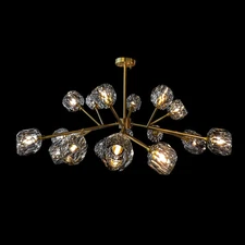Modern Brass Sputnik Crystal Chandelier 43"