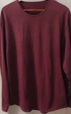 Bylt Premium Basics Maroon Lux Drop-Cut Long Sleeve T-Shirt Mens Sz XL Curve Hem
