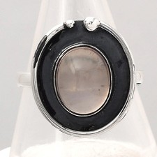 Natural Rose Quartz - Madagascar 925 Sterling Silver Ring s.7 Jewelry R-1168