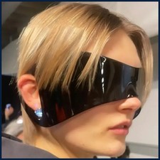 Gradient Color Futuristic Sunglasses Oversized Punk Y2K Sunglasses Chic Rimless