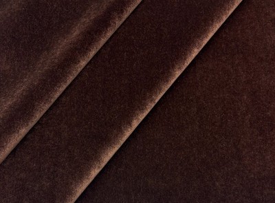 DESIGNER PLUSH MOHAIR CHOCOLATE BROWN VELVET UPHOLSTERY FABRIC BY YARD 55''W
